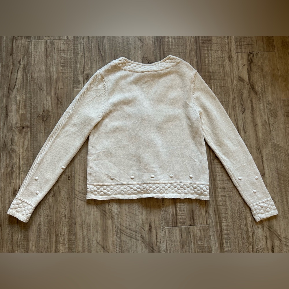 Cabi retro cream button cardigan Sweater Textured cotton blend granny grandma - Picture 3 of 9